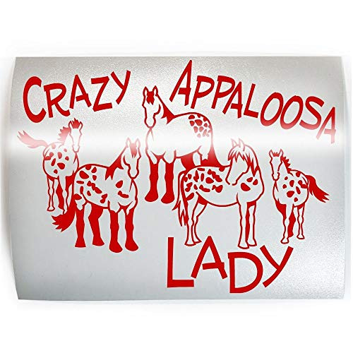 CRAZY APPALOOSA LADY - PICK COLOR  and  SIZE - Appy Breed Horse Rider Vinyl Decal Sticker D