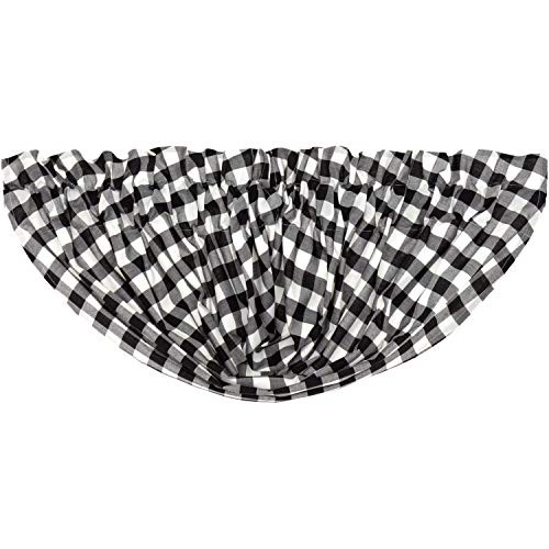 VHC Brands Farmhouse Kitchen Curtains Annie Rod Pocket Cotton Buffalo Check Balloon Valance Black Country VHC Brands Farmhouse Kitchen Curtains Annie Rod Pocket Cotton Buffalo Check Balloon Valance Black Country
