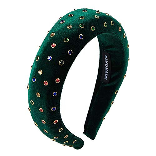 BTBM Padded Velvet Headband Fashion Thick Velvet Headband Multicolor Sponge Velvet Headband Padded Velvet Hair Hoop Vintage Headband Wide Sponge Headband for Women Girls