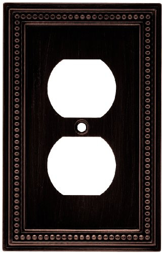 Brainerd 64410 Beaded Single Duplex Outlet Wall Plate / Switch Plate / Cover, Venetian Bronze
