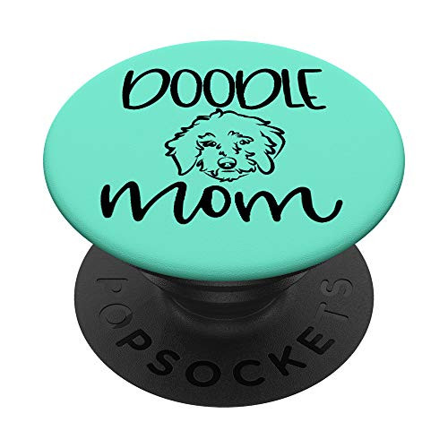 Doodle Mom Phone Case Handle Teal Goldendoodle Dog Mom Gift PopSockets Grip and Stand for Phones and Tablets