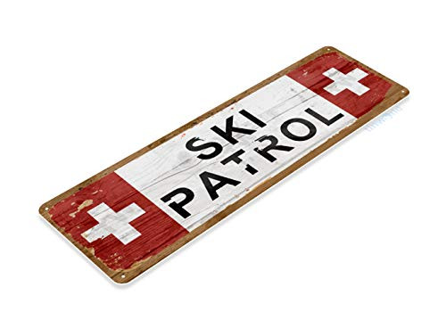 Tinworld TIN Sign C501 Ski Patrol Rustic Snow Ski Slope Metal Sign Decor Decor Skiing Cabin Resort Lodge