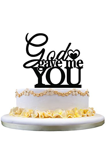 Wedding cake topper monogram god gave me you, wedding gift for new couple