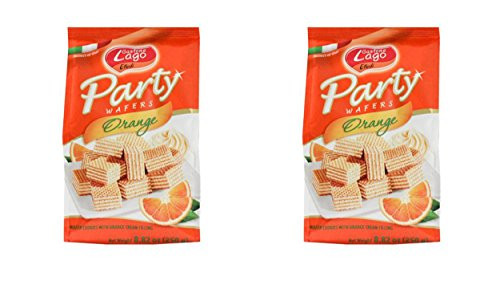 Gastone Lago Party Wafers Orange Cream Filling 8.82 oz 250g  Pack of 2   Orange 2-Pack
