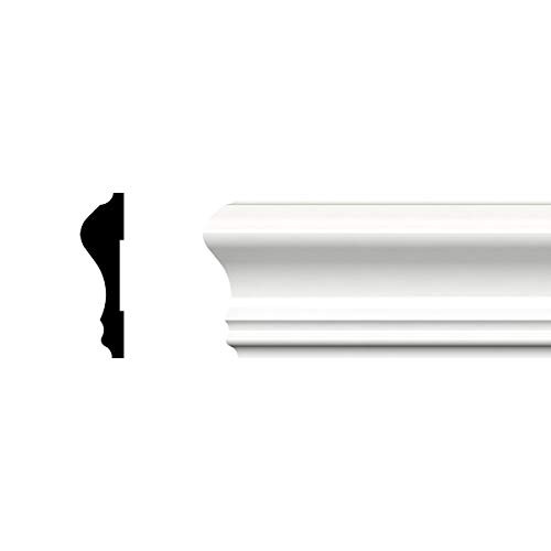 Ekena Millwork LWM390X96SWPV LWM390-2 x PVC Chair Rail Moulding 2 5 8 inchH x 3 4 inchP x 96 inchL MDF Primed
