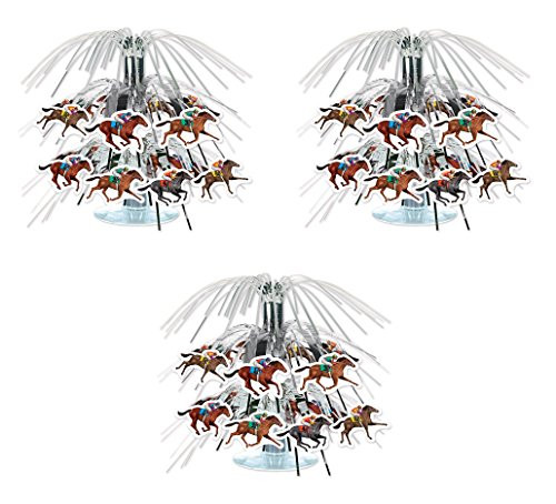 Beistle 59950, 3 Piece Horse Racing Mini Cascade Centerpieces, 7.5"