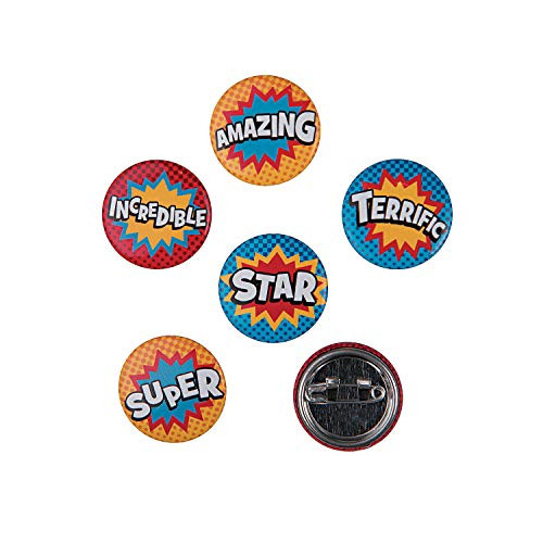 Fun Express 96 Count Superhero Mini Buttons