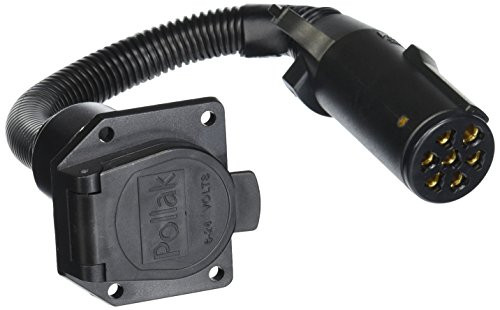 RV Designer P724 7-Way Round HD Plug to 7-Way RV Socket Harness Adapter