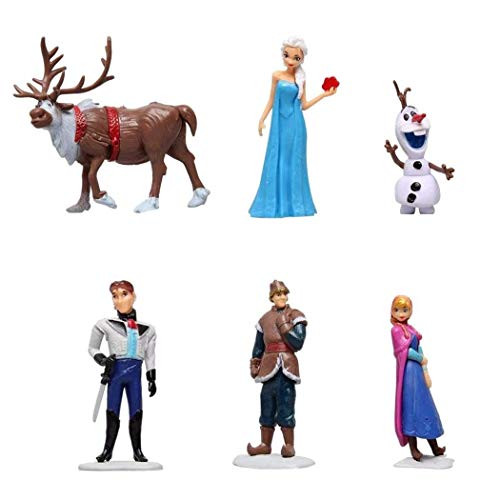 Frozen cake topper Action Figures Toys Frozen cake decorations for Frozen party supplier birthday  6 pcs