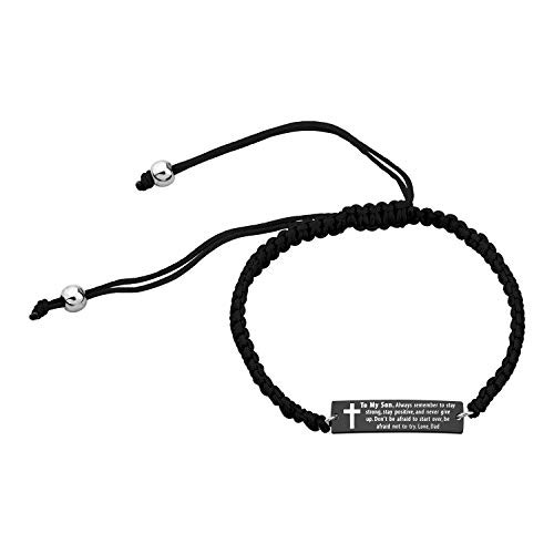 FEELMEM to My Son from Dad Bracelet Graduation Gift Always Remember to Stay Strong Stay Positive and Never Give Up Handmade Rope Braided Bracelet Inspirational Gift for Son to My Son FEELMEM to My Son from Dad Bracelet Graduation Gift Always Remember to Stay Strong Stay Positive and Never Give Up Handmade Rope Braided Bracelet Inspirational Gift for Son to My Son