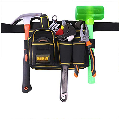 FASTECH Adjustable Tool Waist BagTool Pocket Pouch Belt Small Pocket Tool bag With Adjustable Nylon Belt Heavy Duty Professional Waist Work pouch for Electricians Technician