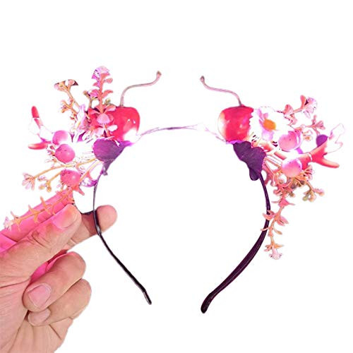 LOadSEcr Christmas Headbands Deer Antler Headband Antler Headband Luminous Antler Headband Christmas Elk Flower Hairband Flash Light Headwear for Party B