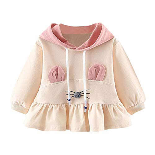 Sameno Toddler Baby Girls Ruched Ruffles Ear Hooded Casual Dresses Clothes for 0-3 Years Old  2-3 Years Beige Sameno Toddler Baby Girls Ruched Ruffles Ear Hooded Casual Dresses Clothes for 0-3 Years Old  2-3 Years Beige