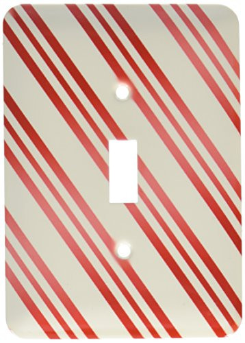 3dRose Lsp_20398_1 Christmas Candy Cane Stripe Red and White Single Toggle Switch