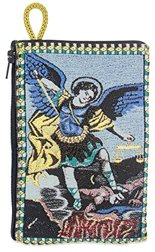 Venerare Embroidered Rosary Pouch  Large Saint Michael