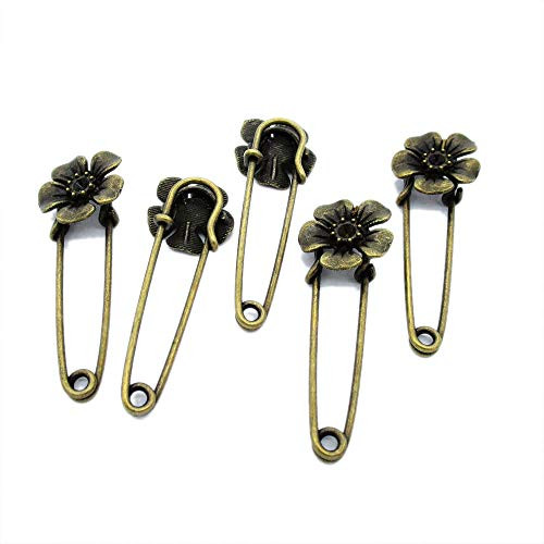 10 PCS Metal Antique Bronze Color Jewelry Making Supplies Charms Beading Crafting Wholesale R4TD5 Flower Safety Pins Brooch 10 PCS Metal Antique Bronze Color Jewelry Making Supplies Charms Beading Crafting Wholesale R4TD5 Flower Safety Pins Brooch