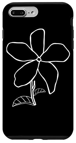 iPhone 7 Plus 8 Plus Floral Flower Line Art Minimalist Drawing Cool Novelty Gifts Case