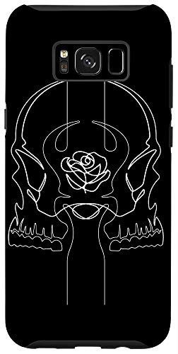 Galaxy S8plus  Line Art Skull Rose Flower Floral Minimalist Novelty Gifts Case