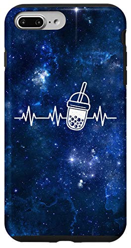 iPhone 7 Plus 8 Plus Space Galaxy Boba Tea Lifeline Heartbeat Cute Bubble Gift Case