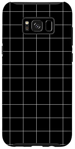 Galaxy S8plus  Checkered Pattern with Black Squares and Thin White Lines Case