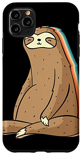 iPhone 11 Pro Max Sloth Kawaii Lazy Retro Vintage Line Cute Animal Lover Gifts Case
