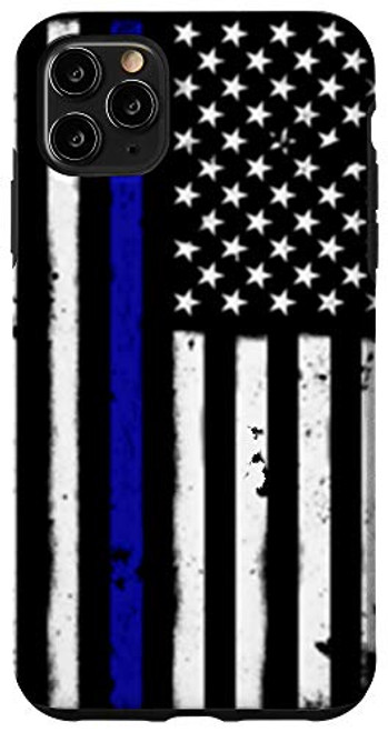 iPhone 11 Pro Max American Flag Thin Blue Line USA Flags Police Support Phone Case iPhone 11 Pro Max American Flag Thin Blue Line USA Flags Police Support Phone Case