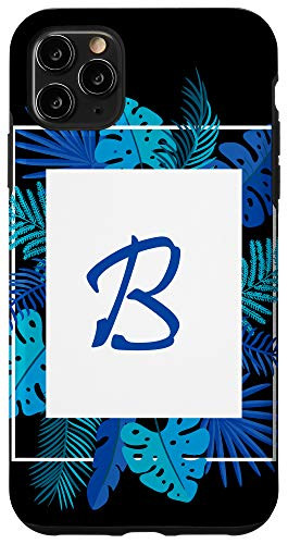 iPhone 11 Pro Max Letter B Floral Frame Name Initial Cute Flower Lover Gifts Case