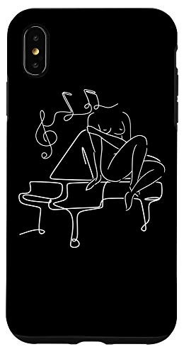 iPhone XS Max Music Line Art Piano Abstract Minimalist Cool Musician Gifts Case