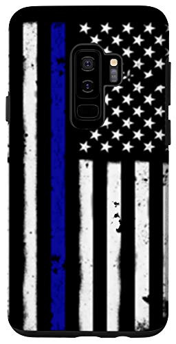 Galaxy S9plus  American Flag Thin Blue Line USA Flags Police Support Phone Case