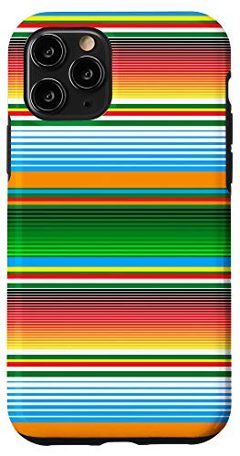 iPhone 11 Pro Mexican Serape Horizontal Lines Colorful Pattern Gifts Case