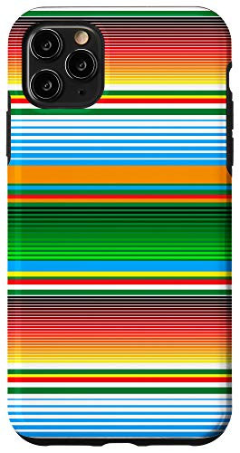 iPhone 11 Pro Max Mexican Serape Horizontal Lines Colorful Pattern Gifts Case