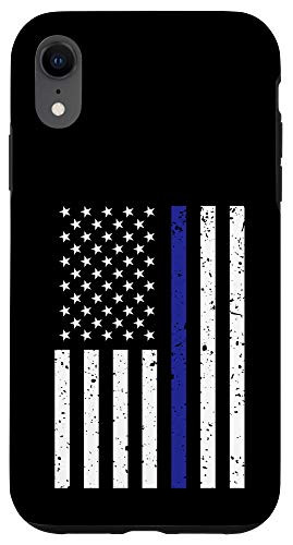 iPhone XR Police Thin Blue Line American Flag Case
