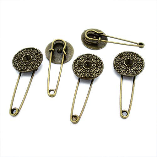 10 PCS Metal Antique Bronze Color Jewelry Making Supplies Charms Beading Crafting Wholesale U0QN9 Round Flower Safety Pins Brooch 10 PCS Metal Antique Bronze Color Jewelry Making Supplies Charms Beading Crafting Wholesale U0QN9 Round Flower Safety Pins Brooch