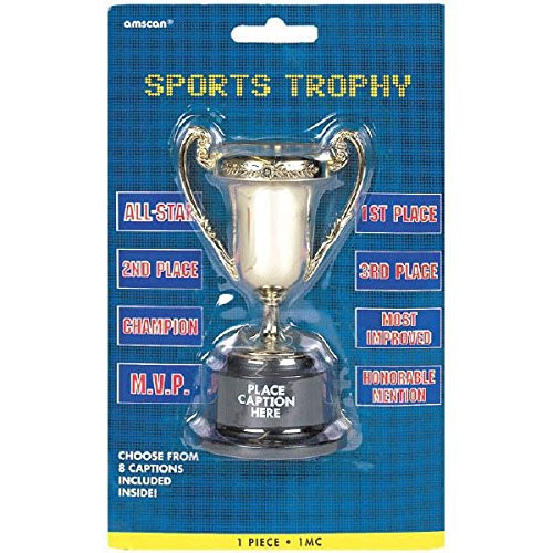 Soccer Goal Birthday Party Customizable Trophy Favour, Plastic, 5" x 3"