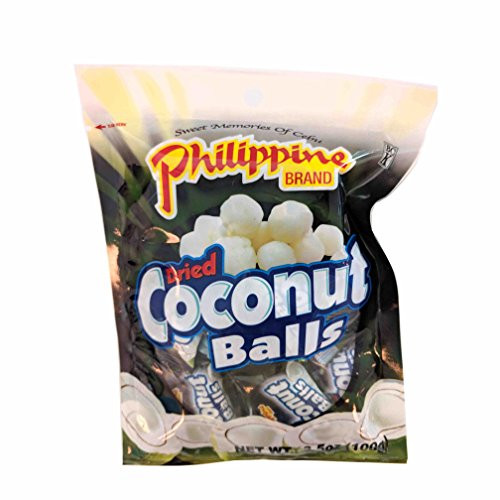 Philippine Brand Dried Coconut Balls Chewy Fruit Snack 3.53-Ounces Pouches