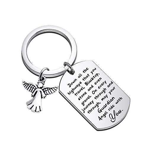 Drive Safe Keychain May Your Guardian Angel Ride with You Keychain New Driver Gift Biker Trucker Gifts Silver Drive Safe Keychain May Your Guardian Angel Ride with You Keychain New Driver Gift Biker Trucker Gifts Silver