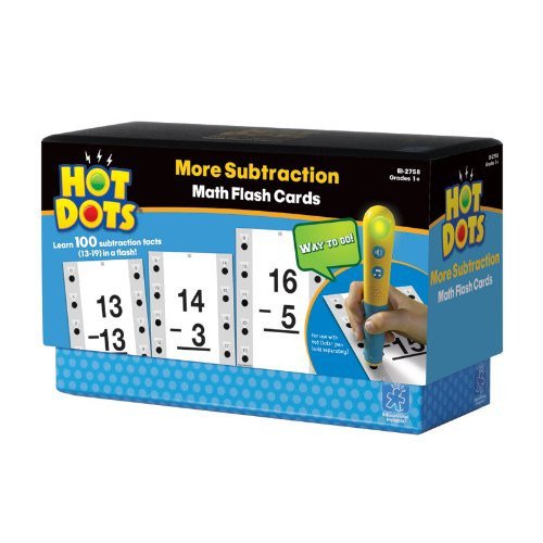 Educational Insights Hot Dots Math Flash Cards- More Subtraction