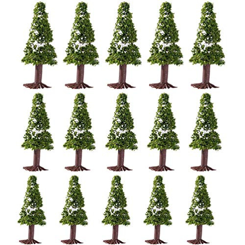 VOSAREA 15Pcs Model Trees Miniature Landscape Scenery Train Railways Trees Diorama Tree Architecture Trees for DIY Scenery Landscape Fairy Garden Decor Green VOSAREA 15Pcs Model Trees Miniature Landscape Scenery Train Railways Trees Diorama Tree Architecture Trees for DIY Scenery Landscape Fairy Garden Decor Green