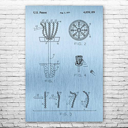Patent Earth Disc Golf Goal Poster Print Disc Golf Gift Disc Golf Wall Art Disc Golf Basket Disc Golf Pro Gift Disc Sports Art