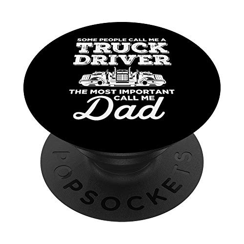 Trucker Truck Driver Driving Gift For Dad PopSockets Grip and Stand for Phones and Tablets