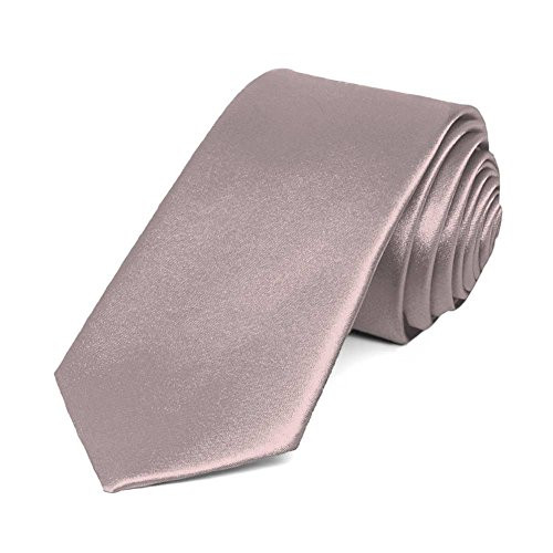 TieMart Quartz Slim Solid Color Necktie 2.5 inch Width