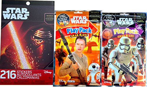 Star Wars The Force Awakens Sticker Book With Star Wars Set Of 2 Play Packs Grab And Go
