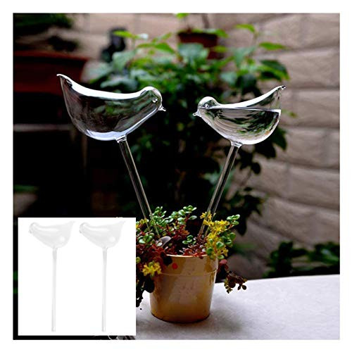 2 Packs Plant Waterer Cute Self Watering Globes - Bird Shaped Self-Watering Balls Glass Transparent Plant Watering Plants - Bird Shape Hand Blown Clear Glass Self Watering  2Pcs Bird Shape