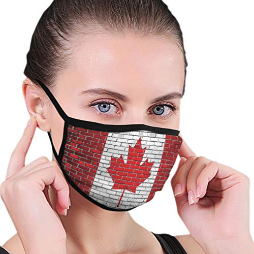 Breathable Replaceable Decoration Mouth Dust Covers Shiny Flag Canada on a Brick Wall Earloop Cover