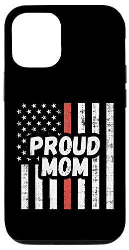 iPhone 12 12 Pro Proud Firefighter Mom USA Thin Red Line Christmas Gift Case