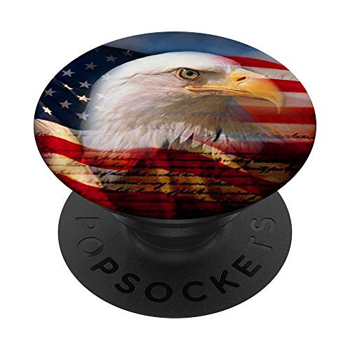Cool USA Flag Bald Eagle Design American Patriotic Gift PopSockets PopGrip Swappable Grip for Phones  and  Tablets