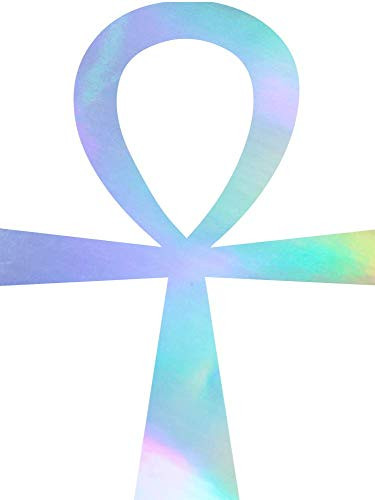 NBFU DECALS ANKH Symbol Pagan Egyptian  Hologram   Set of 2  Premium Waterproof Vinyl Decal Stickers for Laptop Phone Accessory Helmet CAR Window Bumper Mug Tuber Cup Door Wall Decoration