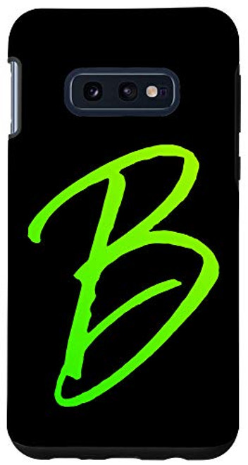 Galaxy S10e Bright Green Initial B Phone Case Color Lime Green Letter B Case