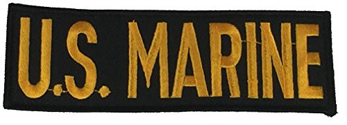 U.S. MARINE NAMETAPE STYLE Patch - Black Gold - Veteran Owned Business.