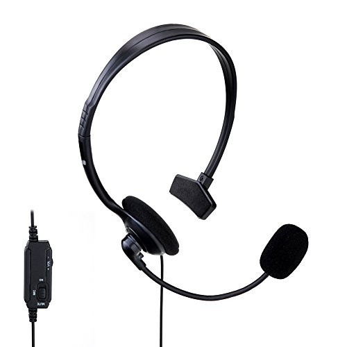 sunyou Wired Unilateral Mono Chat Gaming Headset Headphones with Mic for Sony Playstation 4 PS4 Online Live Game